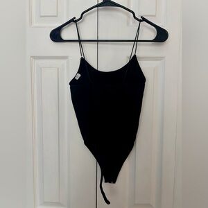 Black Spaghetti Strap Bodysuit